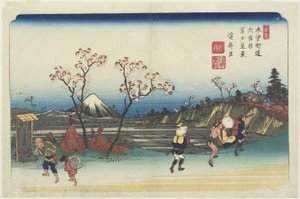 No.5: Vista distante del Monte Fuji desde la estación O_miya, 1830-1844 de Keisai Eisen